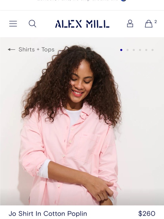 Alex Mill Tops - Alex Mill Pink Cotton Poplin Button-Down Shirt